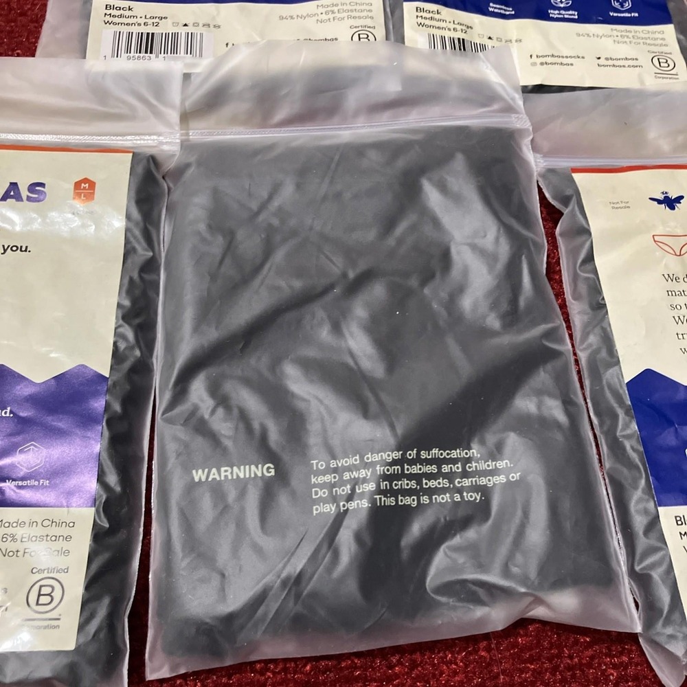 Bombas Women's black Seamless Hipster Underwear Size M 6-12 New 5 pack - Picture 4 of 4